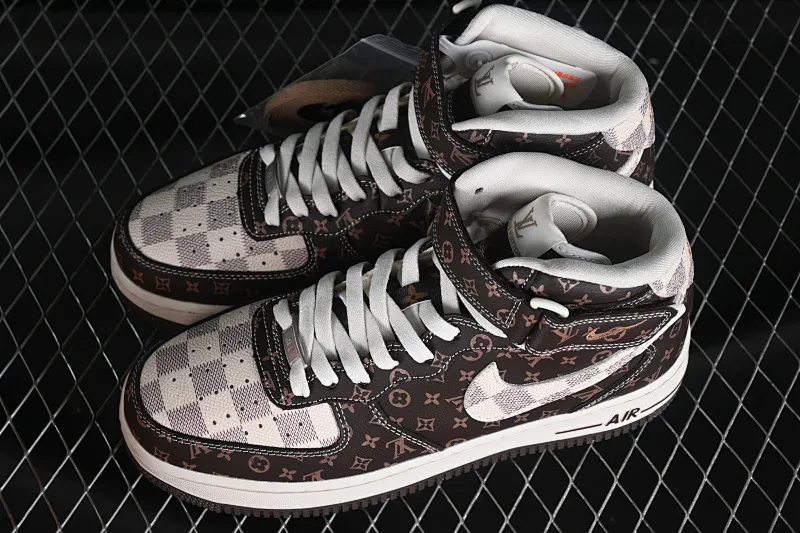 All categories Nk Air Force 1 Air Force series Nk Air Force 1 Mid Air Force mid-top Nk Air Force 1'07 Mid LV joint-classic brown print Air Force 1 mid-top casual sneakers DV0688-200